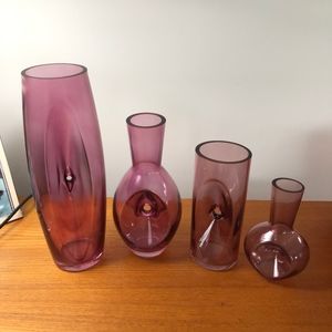 4 Amethyst/Purple Vases
